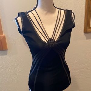 Leather embossed top